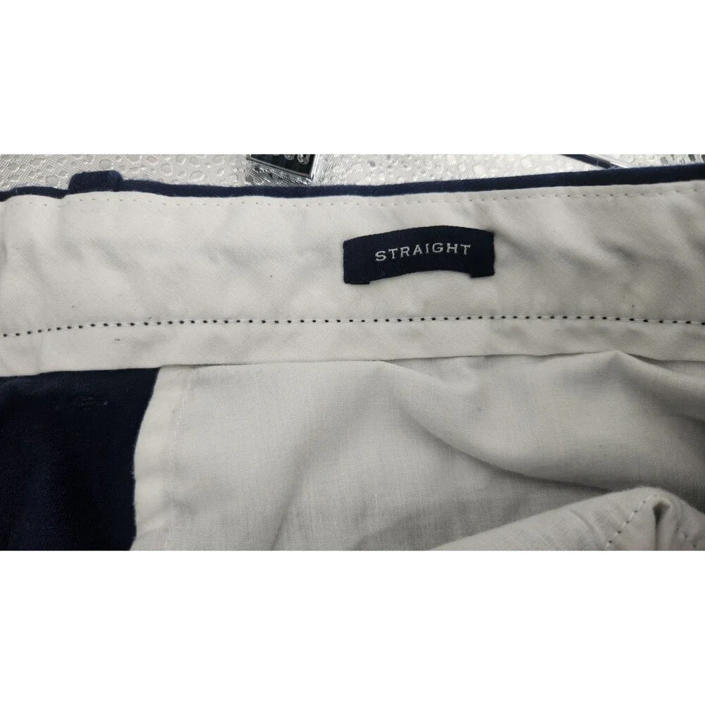 J.CREW Mens 34X30 Navy‎ Blue Flex Straight Chino Cotton Pants